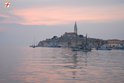 Sunset over Rovinj town center